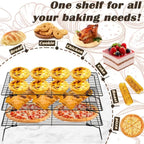 3-Tier Stackable Baking Cooling Rack Collapsible Iron Wire Rack for Baking