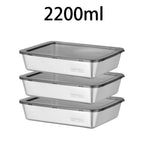 9PCS 2200ML Stainless Steel Food Storage Containers Airtight Lunch Boxes with Lids