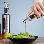 300ml Glass Oil Dispenser Spout Olive Vinegar Pourer Stainless Steel Kitchen AU