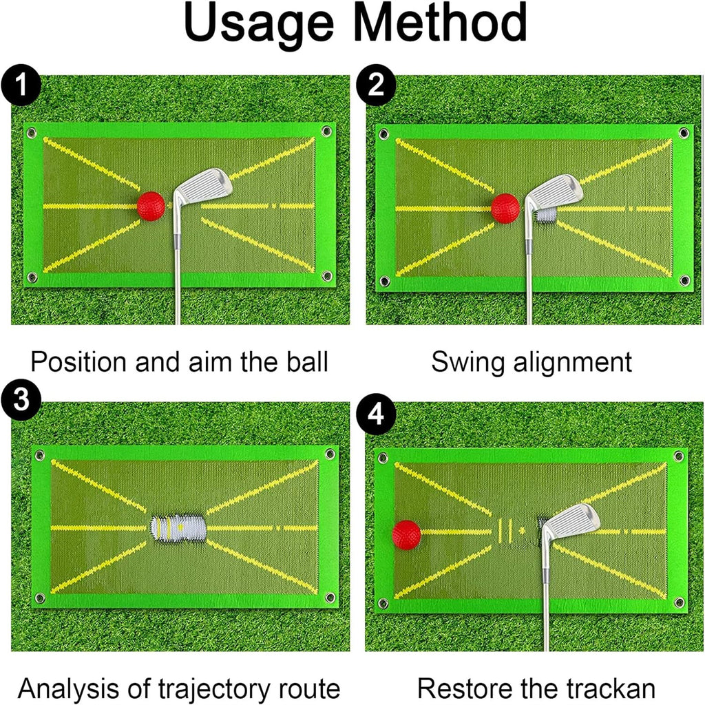 Golf Training Mat for Swing Detection Batting Portable Practice Rug Hitting Aid