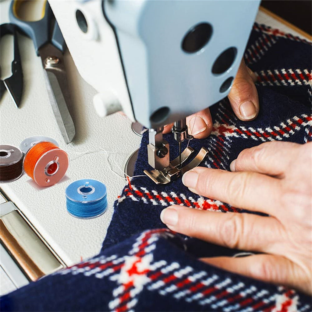 36PCS Sewing Machine Thread Spools with Clear Bobbin Storage Case Multicolor