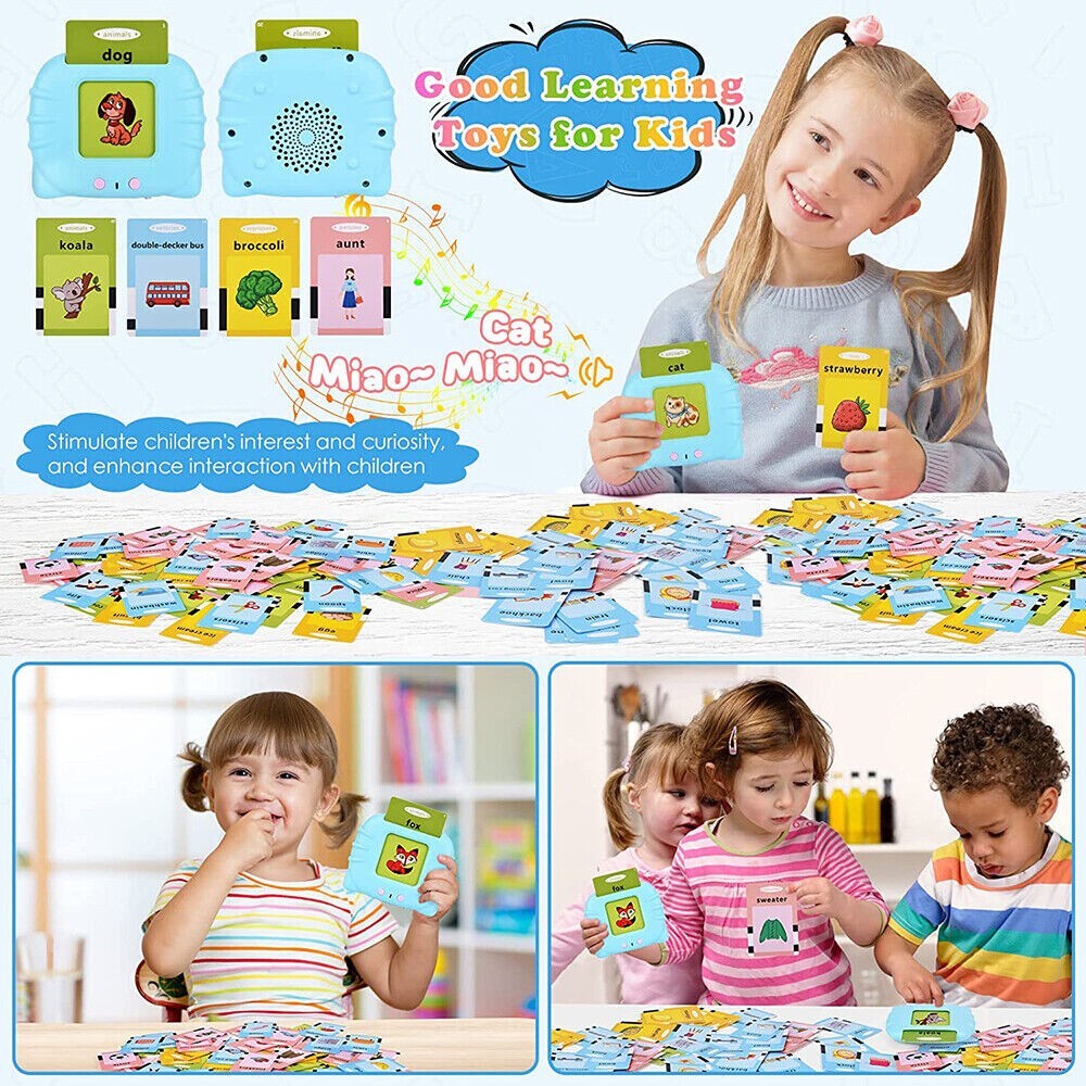 Children playing with the learning cards