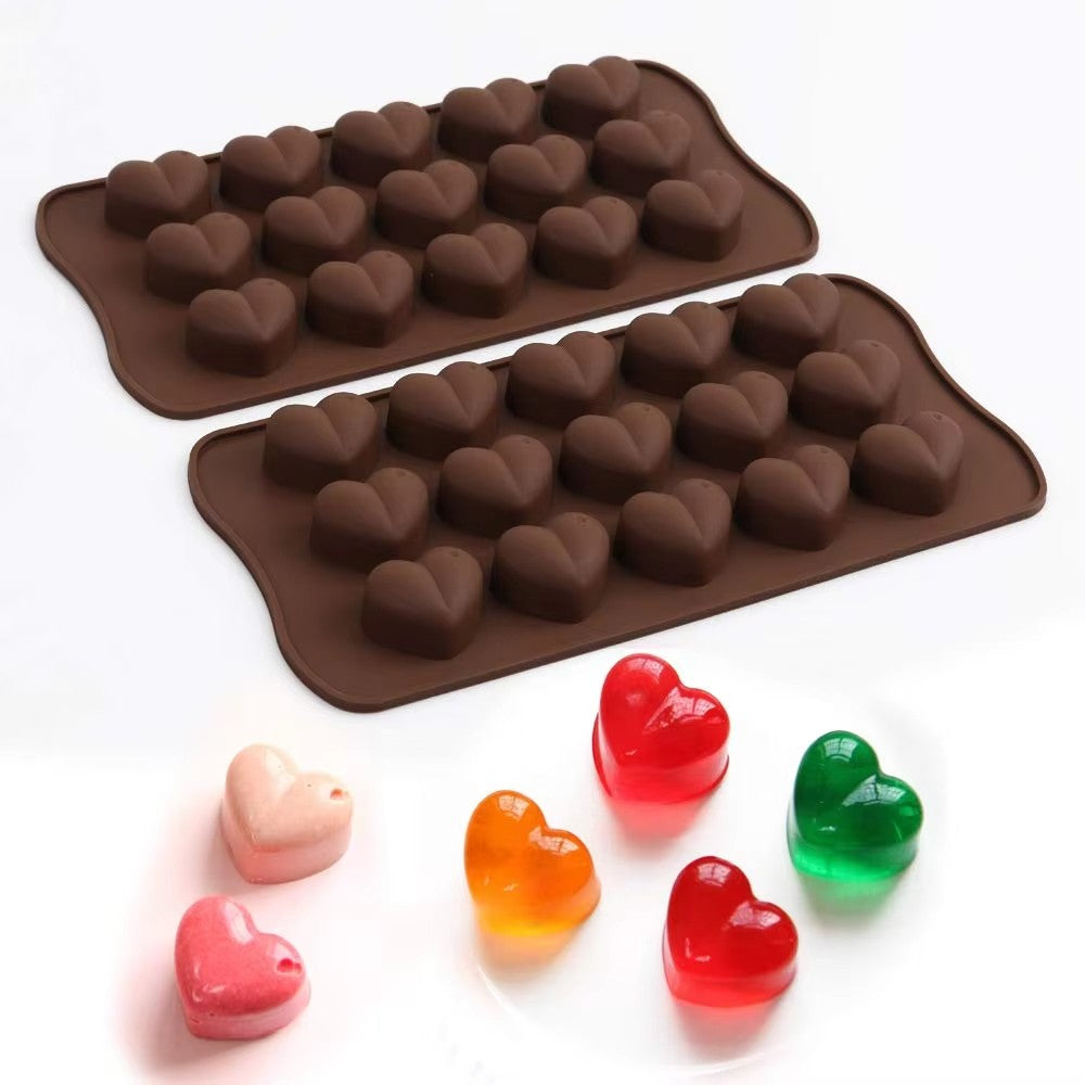 4PCS Heart Silicone Mold Set - Love Heart Cake Chocolate Ice Cube Soap Baking Moulds