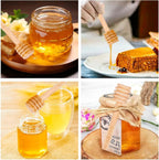 200PCS Wooden Honey Dipper Sticks 10cm - Mini Jam Syrup Honey Stirring Sticks