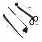3pcs Stainless Steel Candle Care Tool Set | Wick Trimmer Snuffer & Hook Kit