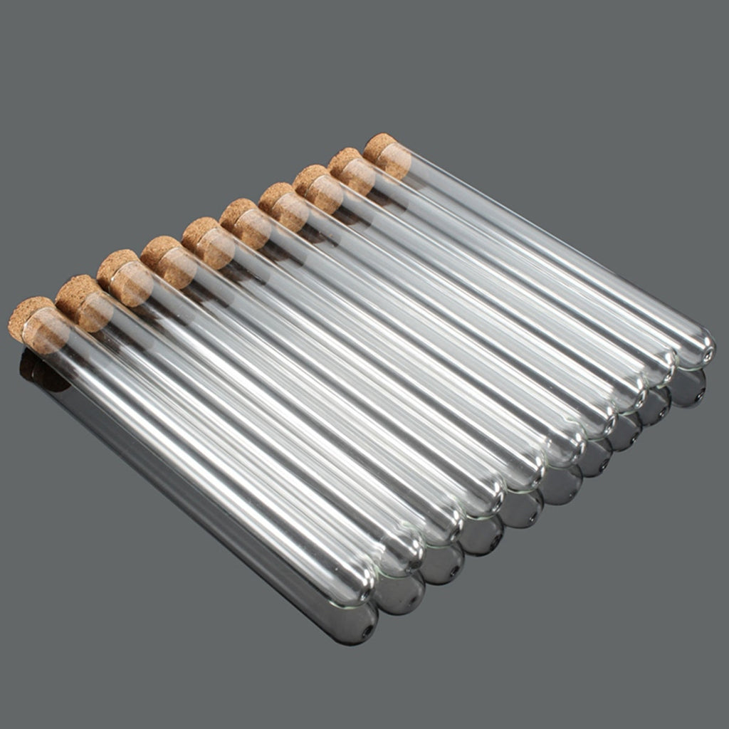 50PCS Clear Plastic Test Tubes with Wooden Cork Stoppers - 20ml Wedding Favor Candy Bottles