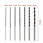 7PCS 300MM Extra Long Wood Drill Bit Set - Brad Point Woodworking Bits 4 5 6 7 8 10 12mm