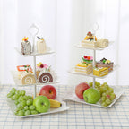 3pcs 3 Tier Cake Stand Set | White Cupcake & Dessert Display for Weddings & Parties