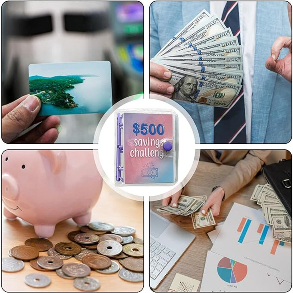 2 Pack Money Saving Challenge Binder – Mini Budget Envelope Savings Book for Cash Budgeting and Financial Goals