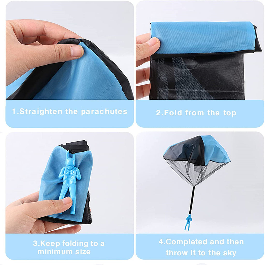 10pcs Mini Soldier Parachute Toys | Hand Throw Outdoor Flying Game for Kids