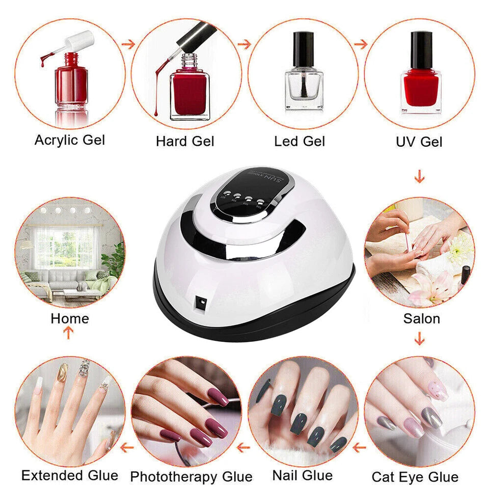 280W UV LED Nail Lamp Gel Polish Dryer Professional Nail Curing Light with Timer