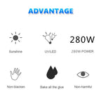 280W UV LED Nail Lamp Gel Polish Dryer Professional Nail Curing Light with Timer