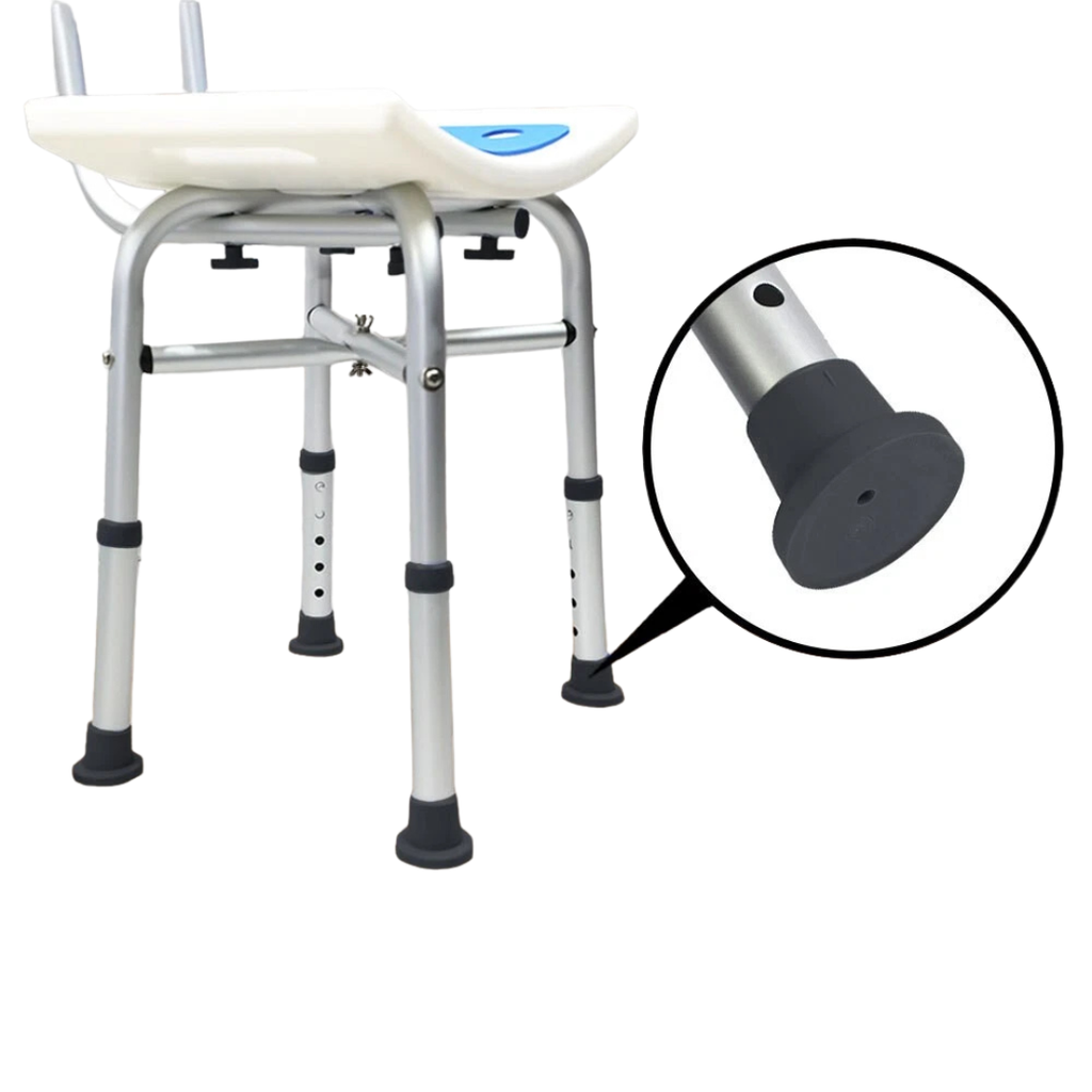 Adjustable Bath & Shower Chair with Backrest – Height Adjustable Non-Slip Bathroom Seat for Elderly & Disabled