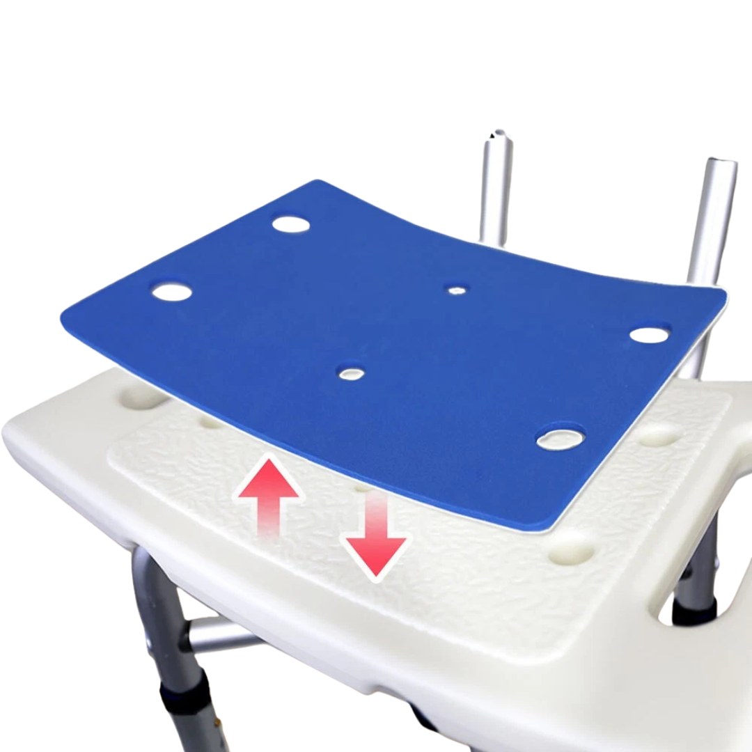 Adjustable Bath & Shower Chair with Backrest – Height Adjustable Non-Slip Bathroom Seat for Elderly & Disabled