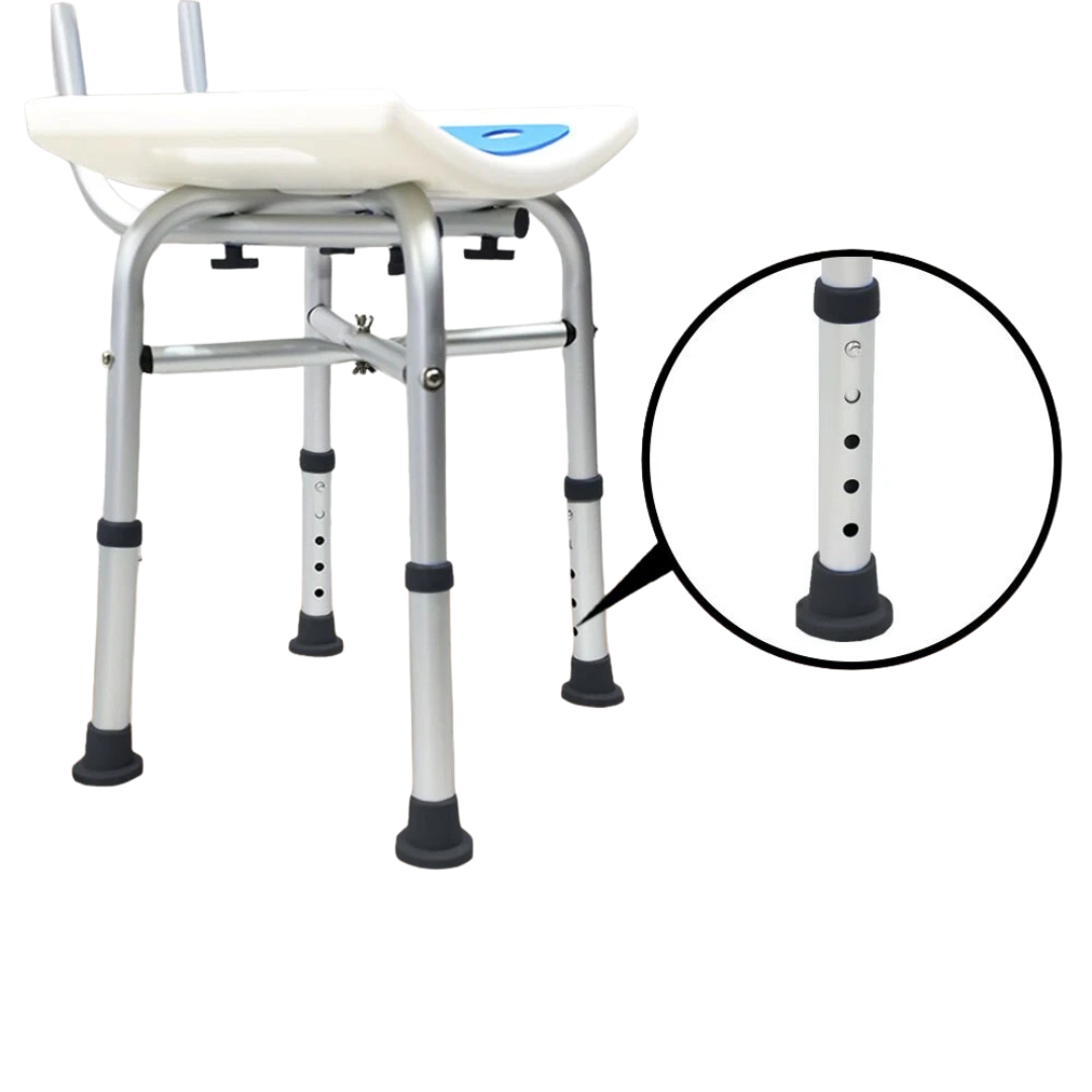 Adjustable Bath & Shower Chair with Backrest – Height Adjustable Non-Slip Bathroom Seat for Elderly & Disabled