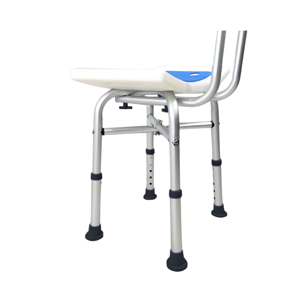 Adjustable Bath & Shower Chair with Backrest – Height Adjustable Non-Slip Bathroom Seat for Elderly & Disabled